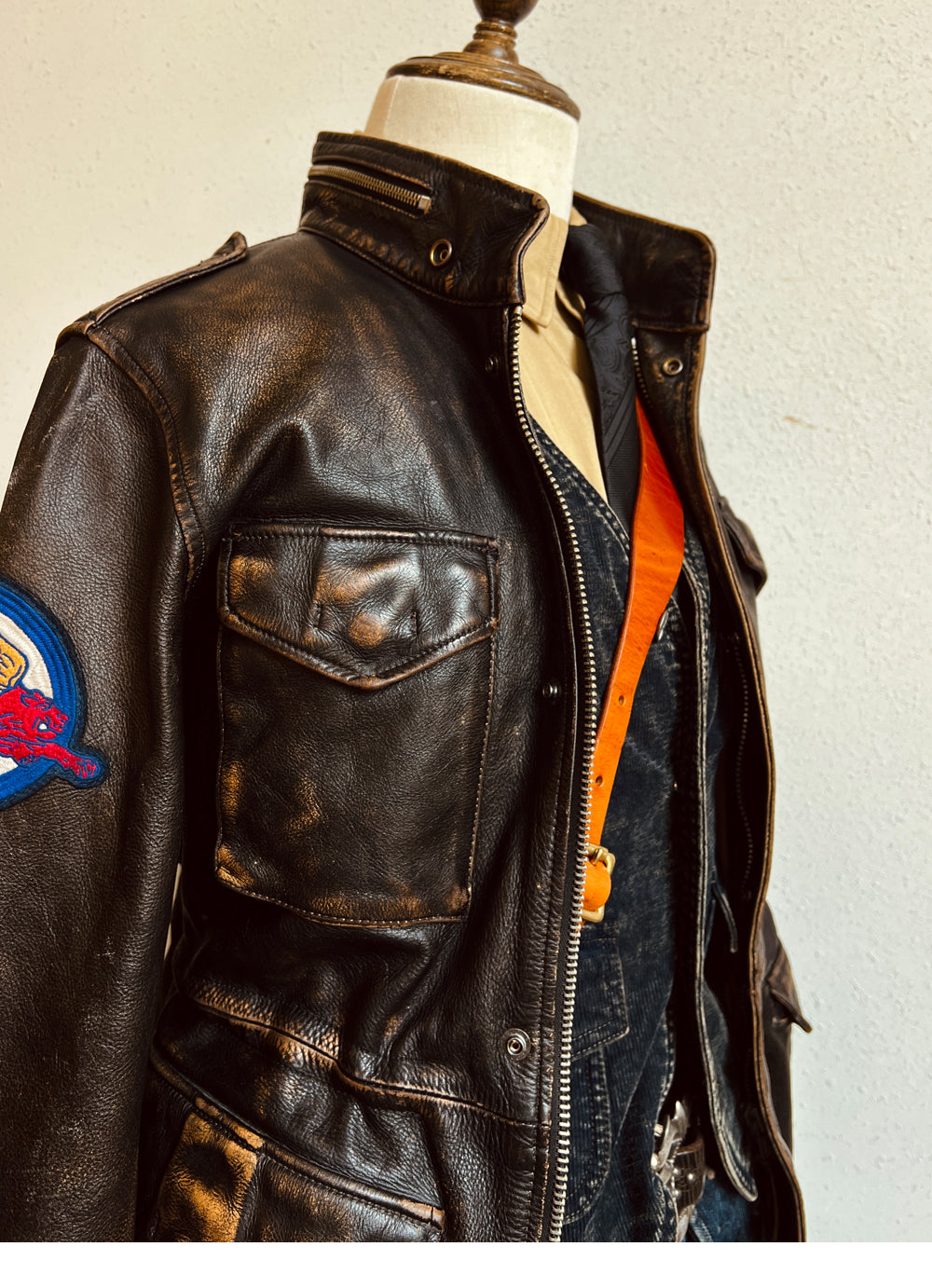 ▲抜群のヴィンテージ加工 カウレザー M-65 ジャケット▼S~3XL