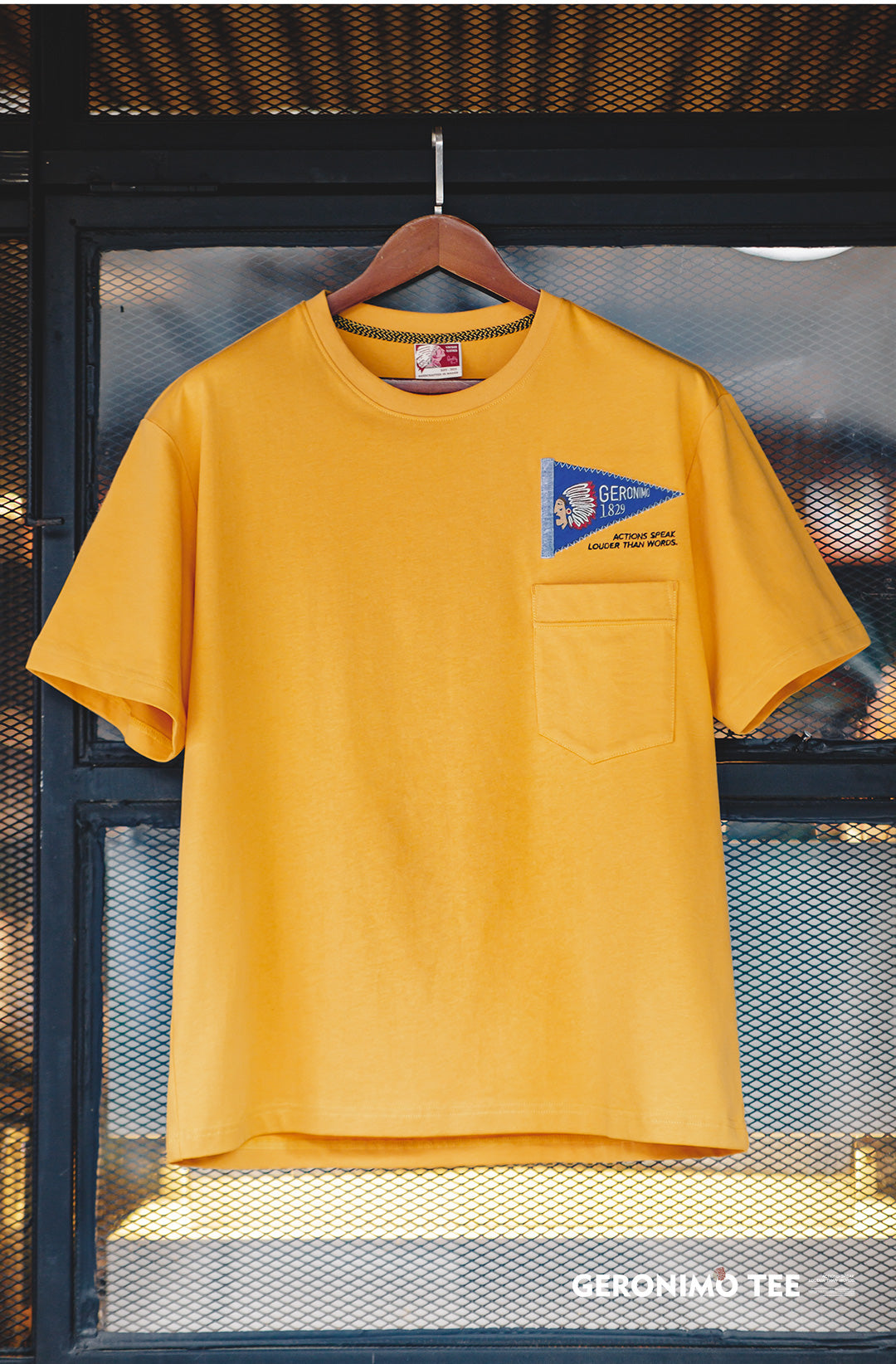 胸のジェロニモワッペンがポイントに◆コットン100% INDIANTシャツ◆S~2XL