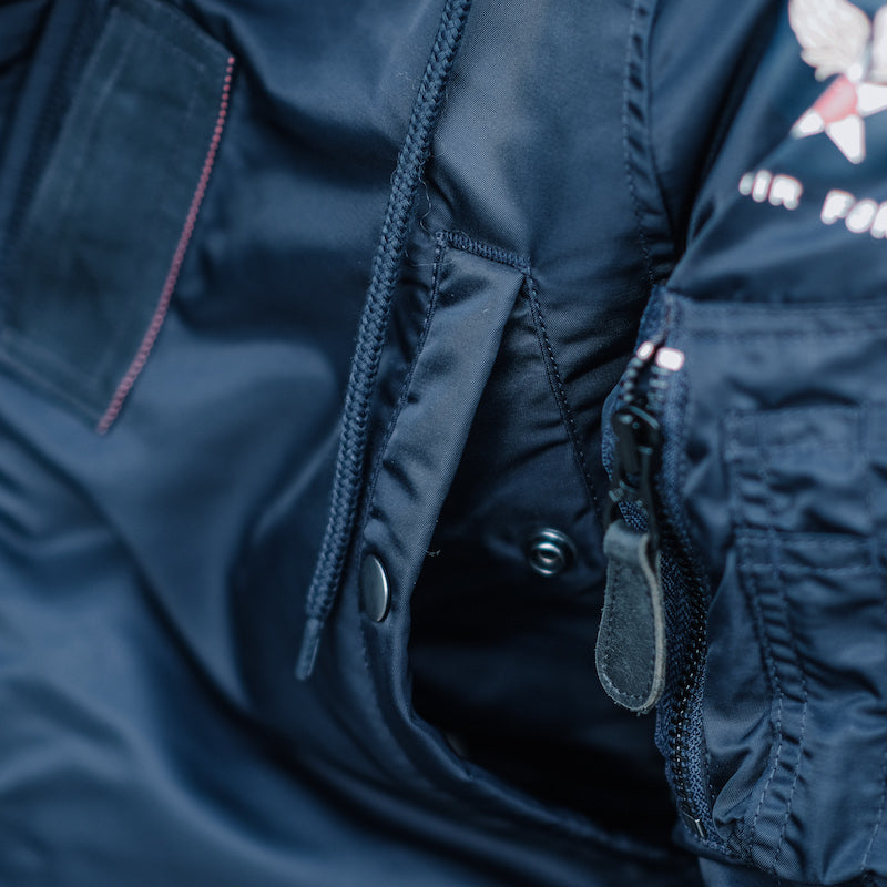 たっぷりファーに中綿で防寒性抜群★ヴィンテージ復刻 N-3Bフライトジャケット★M~3XL NAVY