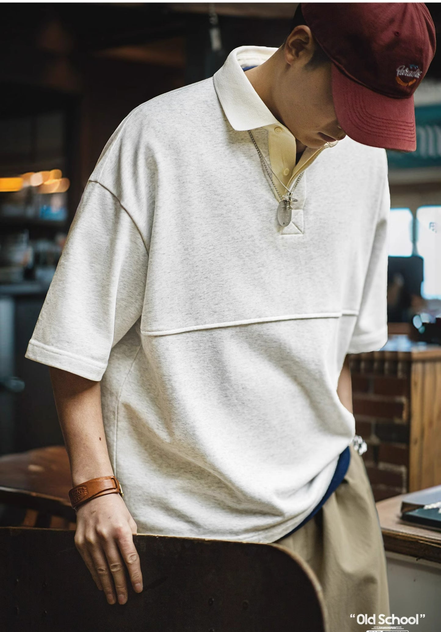 ☆ゆったりシルエット 5分丈ポロシャツ☆S~2XL