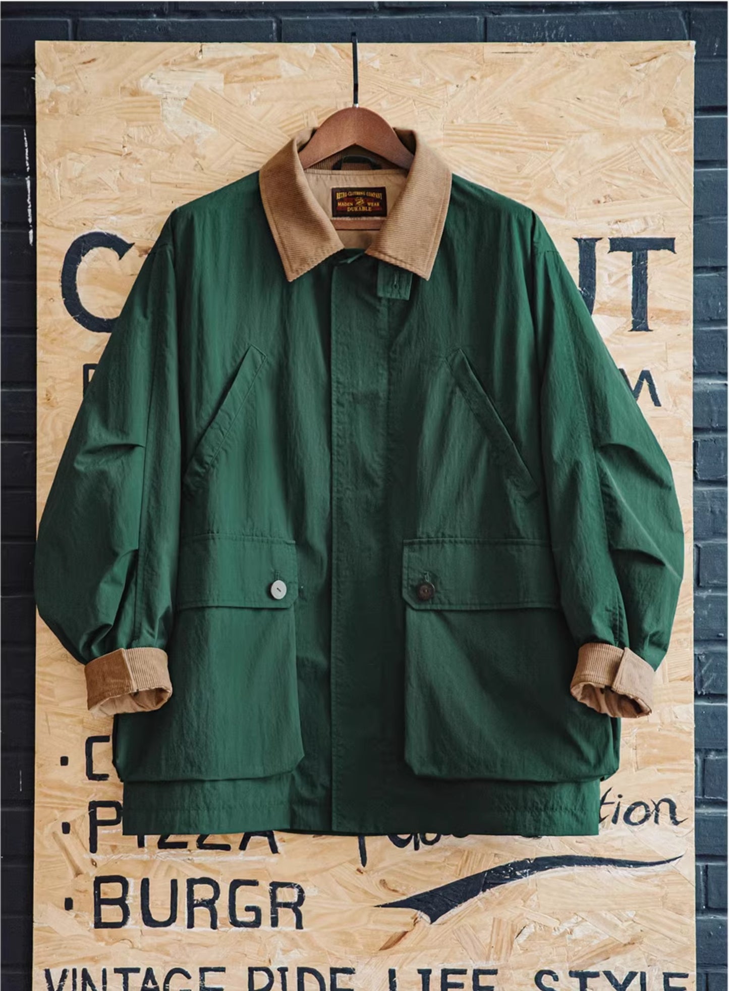 ▲ヴィンテージ復刻 しっかりハリのあるナイロン ハンティングジャケット▼S~2XL