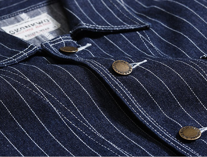 ゆったりシルエットが気分★ヴィンテージ復刻コットンデニムカバーオールジャケット★S~2XL