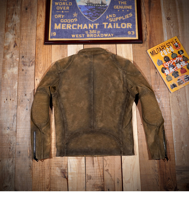 ★シングルライダース スウェード ジャケット★ S~4XL