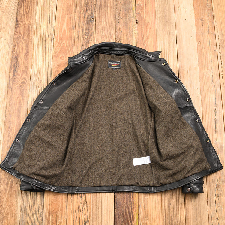 ▲植物タンニン鞣しシープスキンレザー ジャケット▲ M~3XL