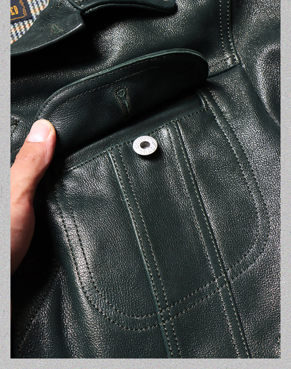 ☆ヴィンテージ復刻 カウレザーショートジャケット☆グリーンS~4XL