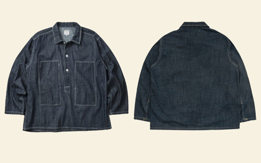 ★ヴィンテージ30s US ARMY M-35 復刻 9ozデニム ポケットワークシャツ★XS~2XL