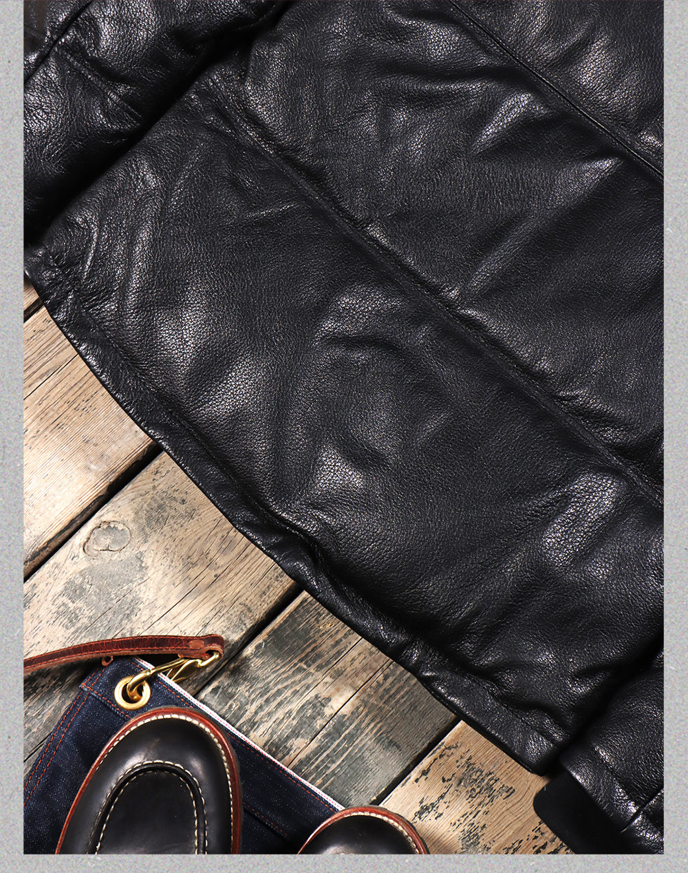 ◇ゴートレザー ブラックレザーダウンジャケット◇ M~5XL