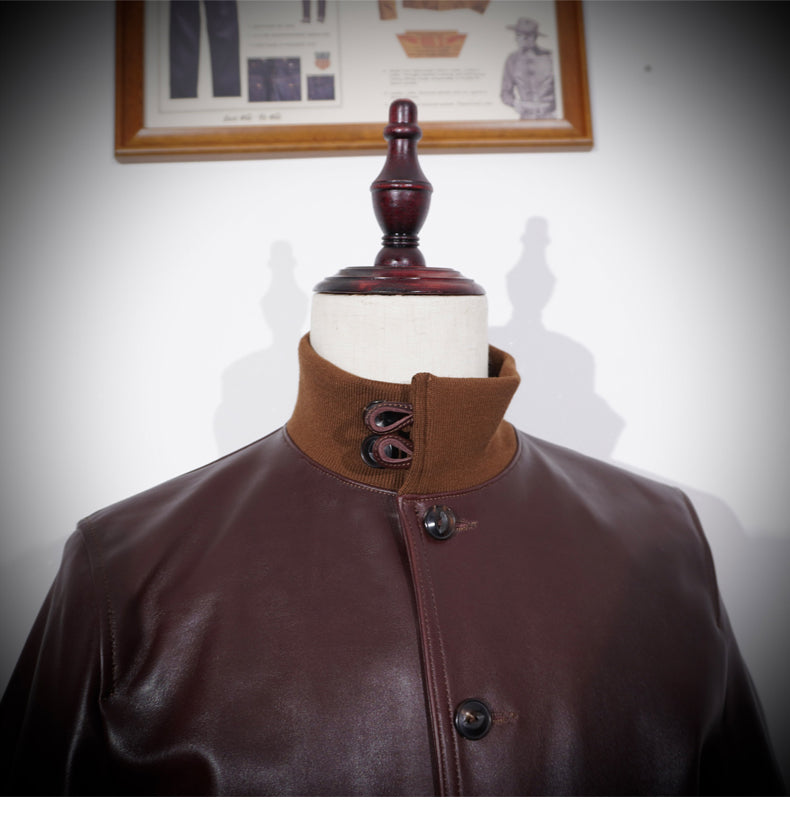 イタリア産 植物タンニン鞣し カーフレザー使用 A-1 フライトジャケット S~4XL