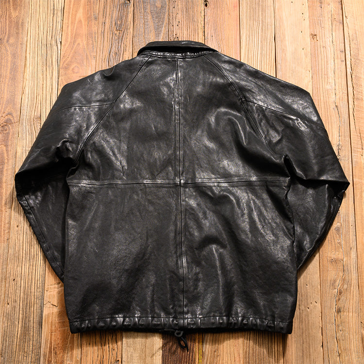 ★植物タンニン鞣し ウォッシュ加工 シープレザーコーチジャケット★M~XL