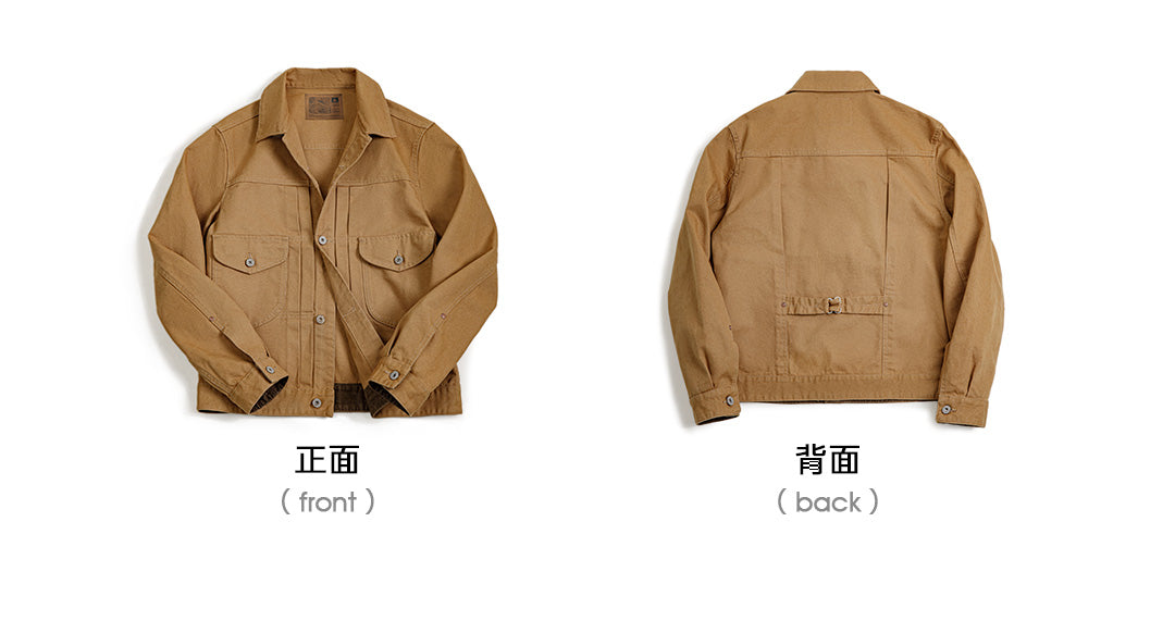 メタルボタン シンチバックのディテールも抜群▲しっかりコットン帆布2ndデザイン ジャケット▼S~2XL