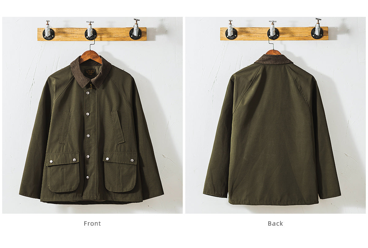 ◇襟元コーデュロイ切替え ハンティングジャケット◇M~3XL
