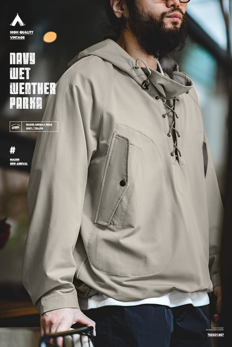 △ヴィンテージ復刻 デザインデッキパーカー アノラックジャケット▽S~2XL
