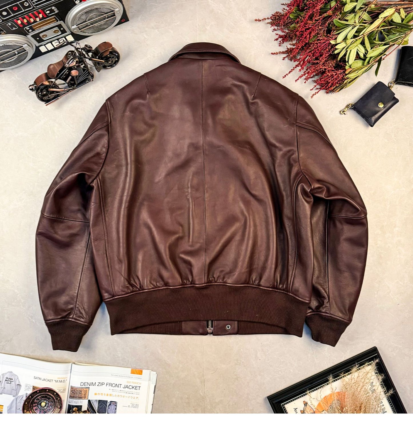 昨シーズン物売り切りセール★4色展開★シープレザー L-2 フライトジャケット★M~2XL