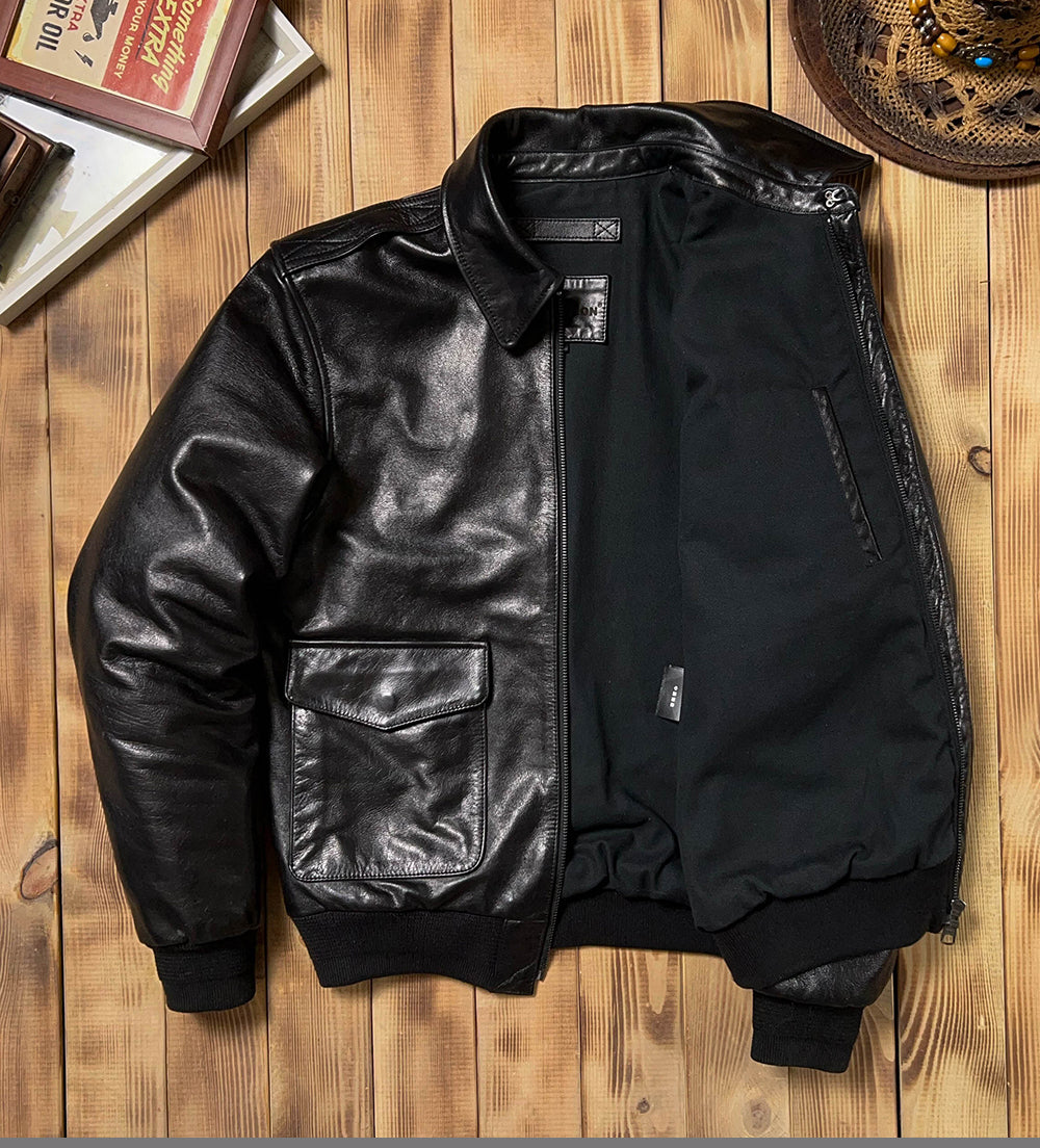 ◇◇ヴィンテージ復刻 オイルフィニッシュカウレザーA-2ジャケット◇◇M~5XL