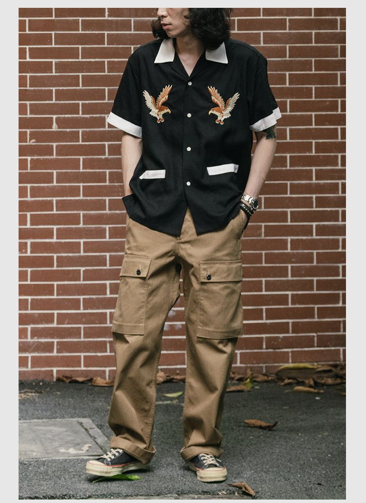 2色展開★ヴィンテージ復刻 ハーフスリーブ スカシャツ★S~2XL