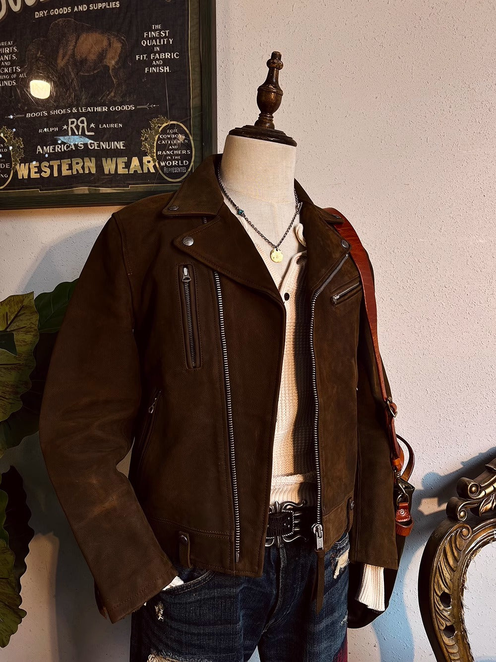 ヴィンテージ50s復刻 カーフレザー ダブルライダースジャケットS~4XL