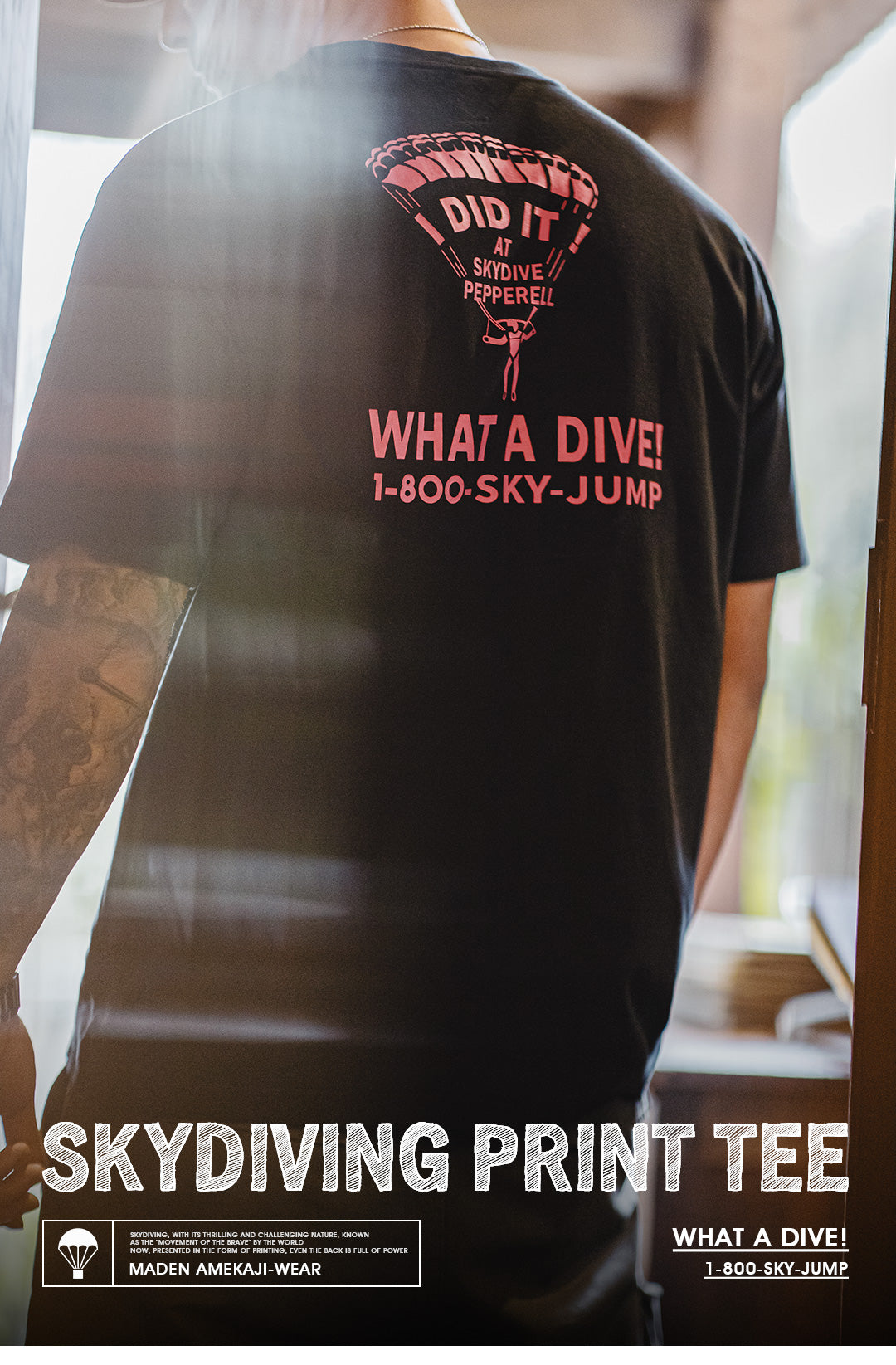 ◆SKYDIVINGプリントTシャツ◆S~3XL