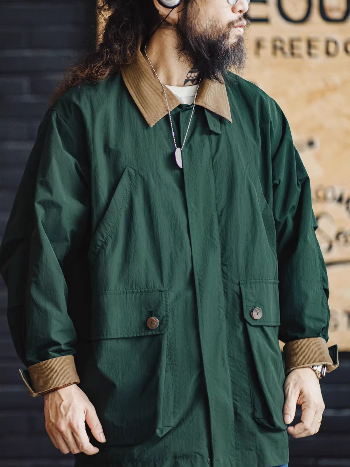 ▲ヴィンテージ復刻 しっかりハリのあるナイロン ハンティングジャケット▼S~2XL