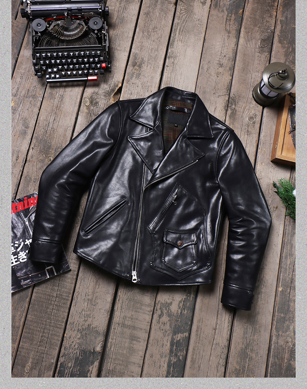 ヴィンテージ50s 復刻 カウレザー ダブルライダースジャケットS~4XL
