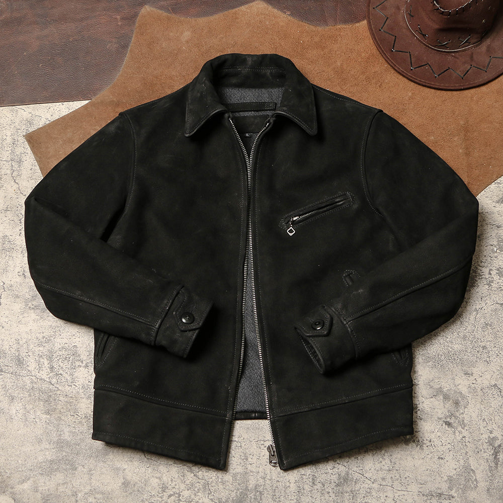 1930’s ヴィンテージ復刻型 ヌバックカウレザー シングルライダース ジャケット M~5XL