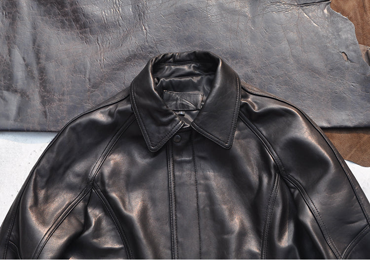昨シーズン物売り切りSALEプライス△ニュージーランド産シープレザー ブルゾン▽ M~2XL