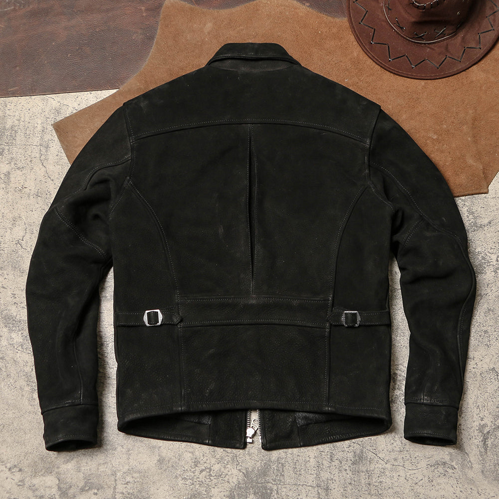 1930’s ヴィンテージ復刻型 ヌバックカウレザー シングルライダース ジャケット M~5XL