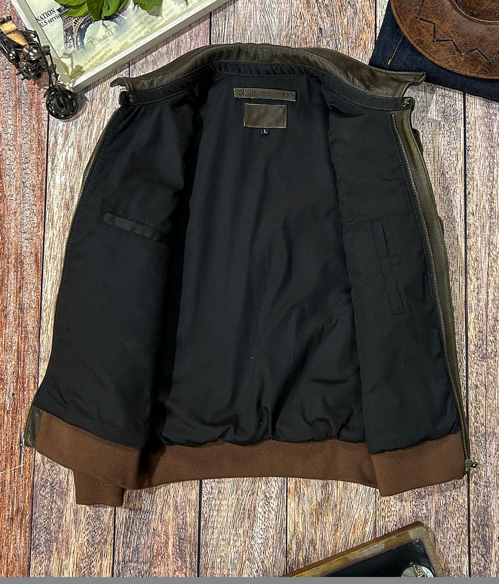 ◇絶妙なヴィンテージ加工◇茶芯カウレザー A-2 フライトジャケット◇M~5XL