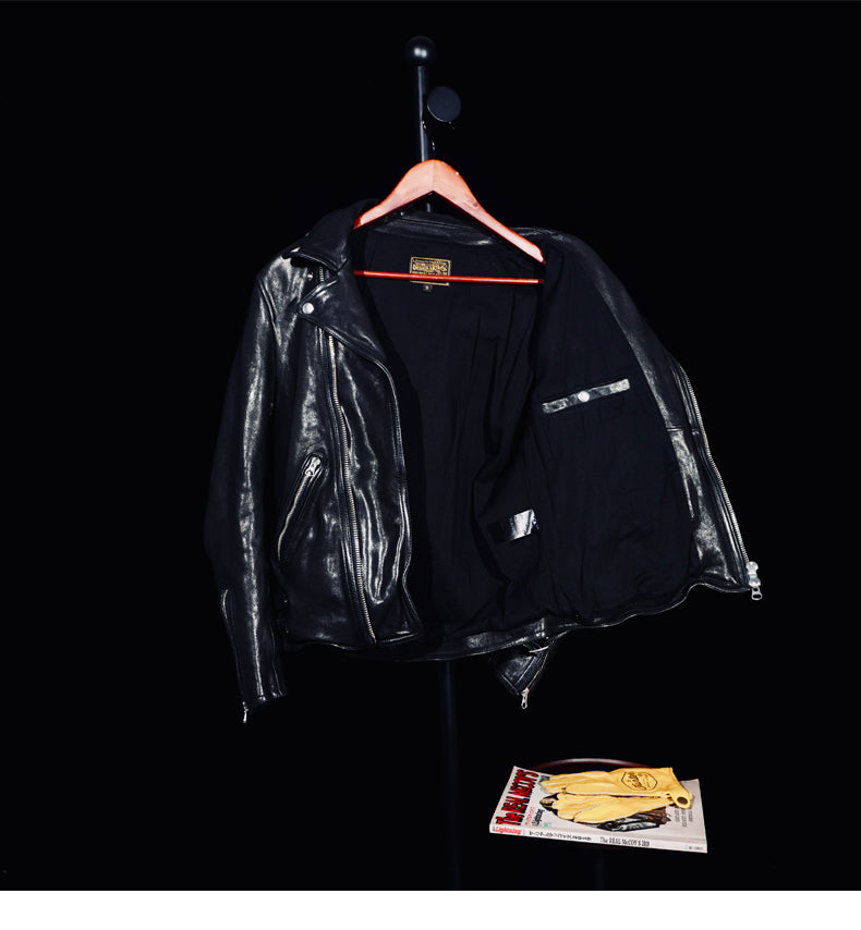 植物タンニン鞣しシープレザー使用 ダブルライダースジャケットS~4XL