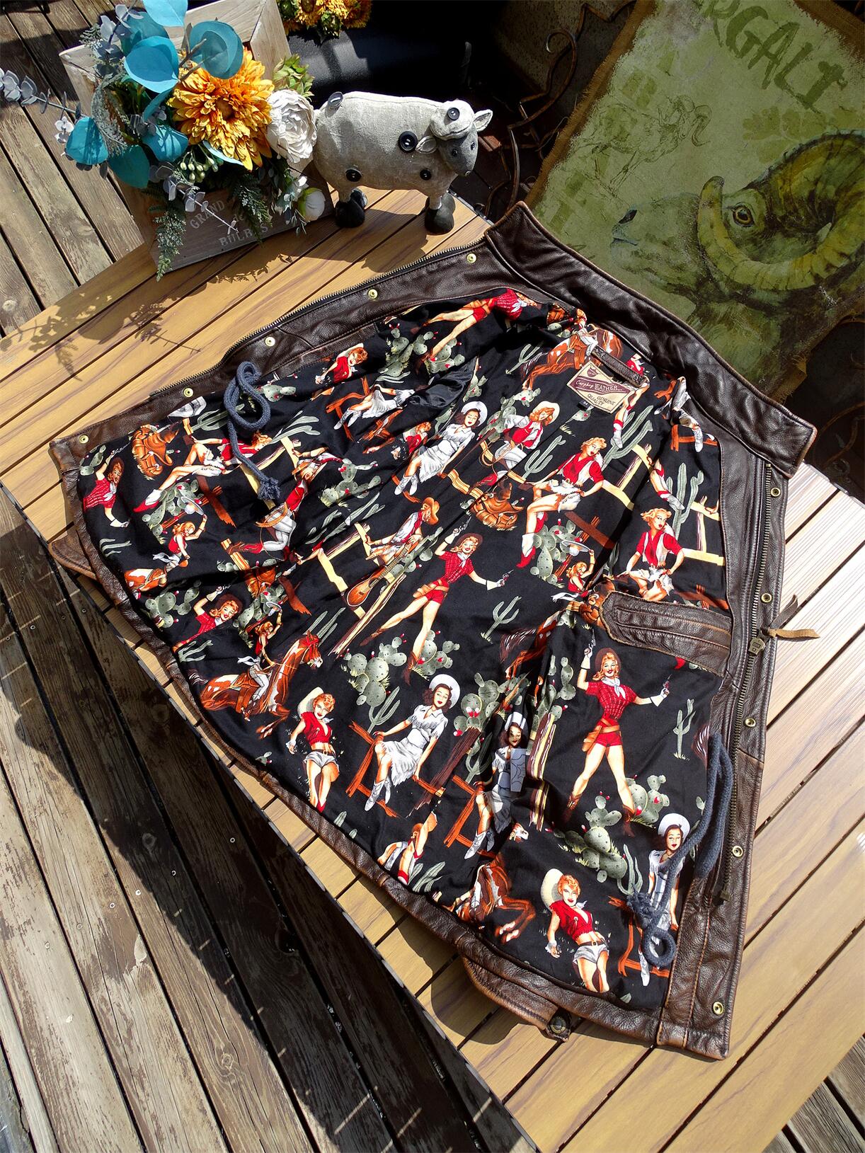▲ビンテージ復刻 ウォッシュ加工 茶芯カウレザー M-65 ジャケット▼S~4XL