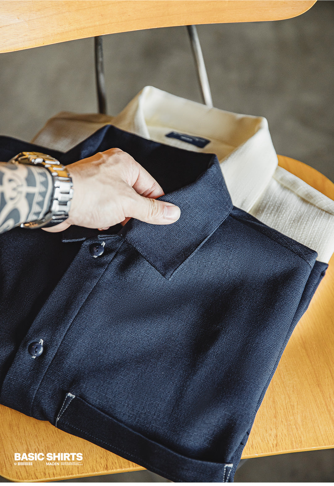 2色展開表情豊かなテクスチャー★ビッグシルエットシャツ★S~3XL