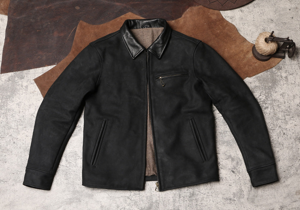 1930’s 復刻型ヴィンテージ加工 カウレザー シングルライダース ジャケット M~5XL