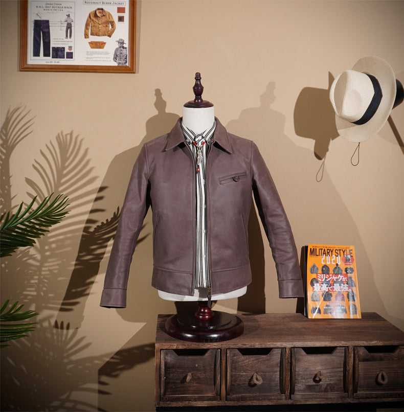 1940's VINTAGE復刻 植物タンニン鞣し 日本製カーフレザー 使用 スポーツジャケット S~3XL