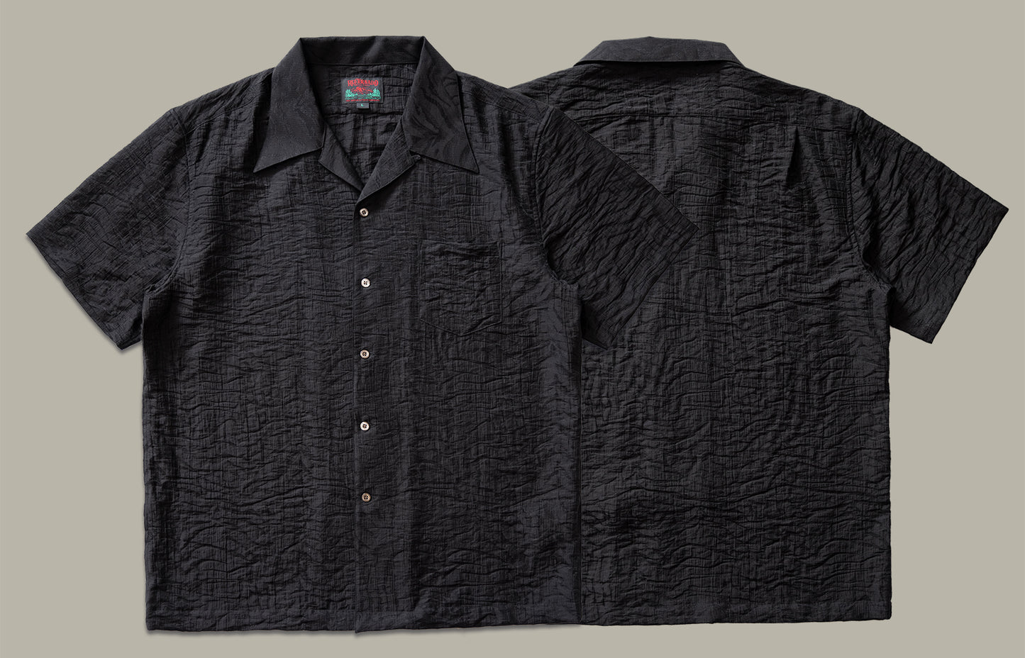 2色展開△ジャガード 半袖 アロハシャツ▽S~3XL