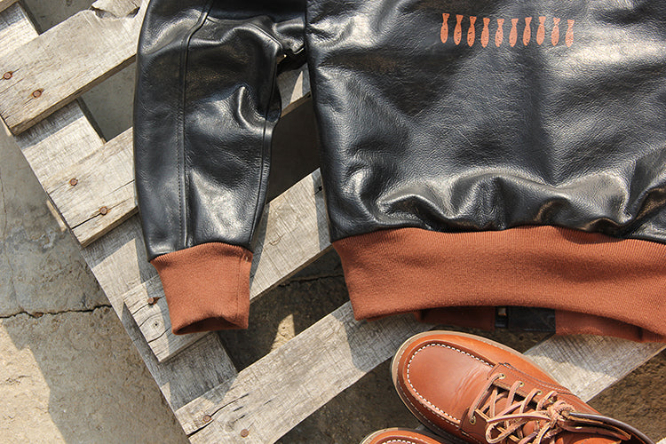 昨シーズン物売り切りセール△ヴィンテージ復刻 ワックスコーティング カウレザー A-2ジャケット▽Hell's Angels デザインM~4XL