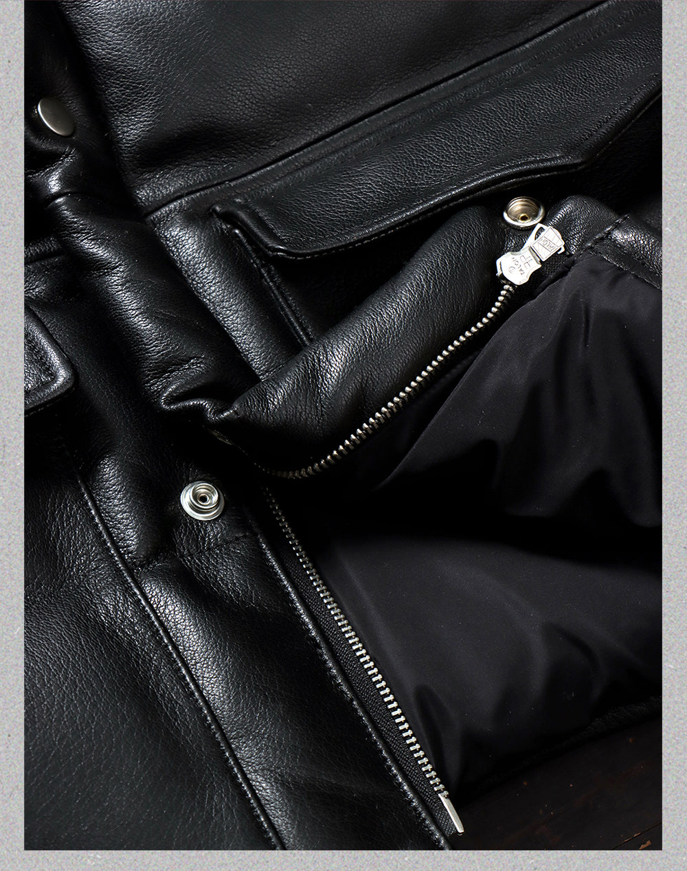 ◇ゴートレザー ブラックレザーラグランダウンジャケット◇ M~4XL