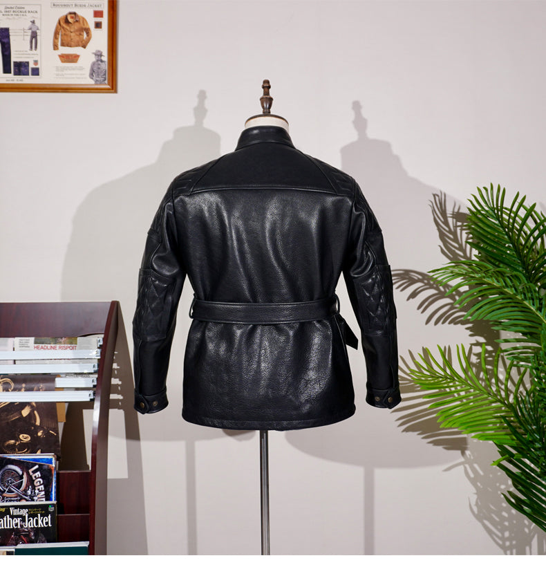 ▲細部のディテールまで完璧な拘り レザー ハンティングジャケット▼S~4XL