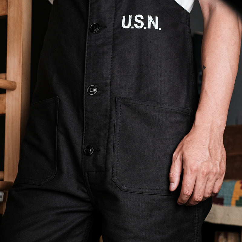 2色展開★40'sヴィンテージ復刻デザイン U.S.NAVY N-2 デッキレインオーバーオール★S~2XL