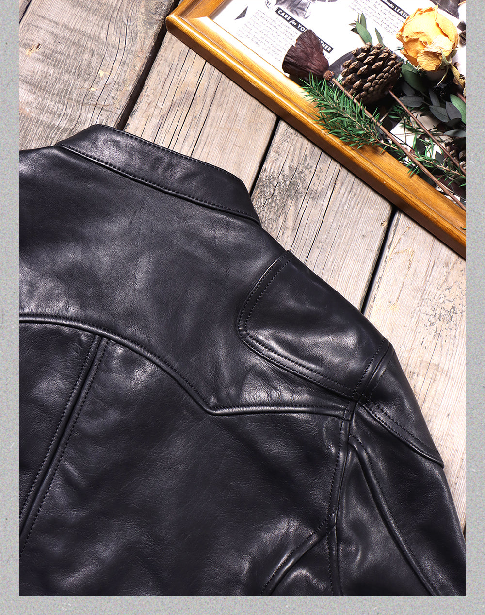 ▲ビンテージ復刻 植物タンニン鞣し カウレザー シングルライダース ジャケット▼S~5XL