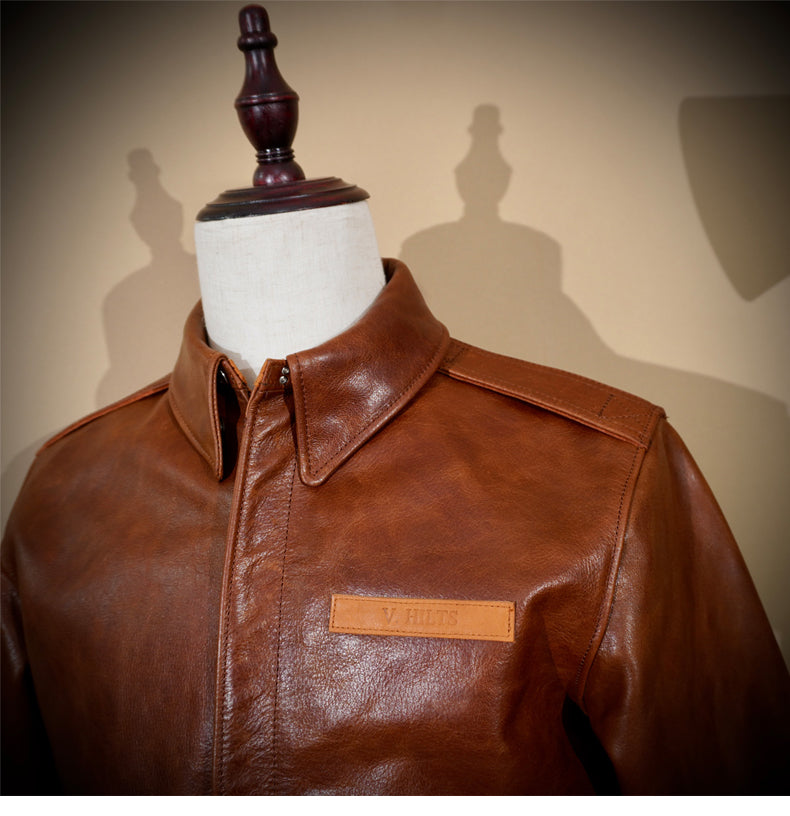 昨シーズン物売り切りセール△ヴィンテージ復刻 ワックスコーティング カウレザー A-2ジャケット▽S~4XL