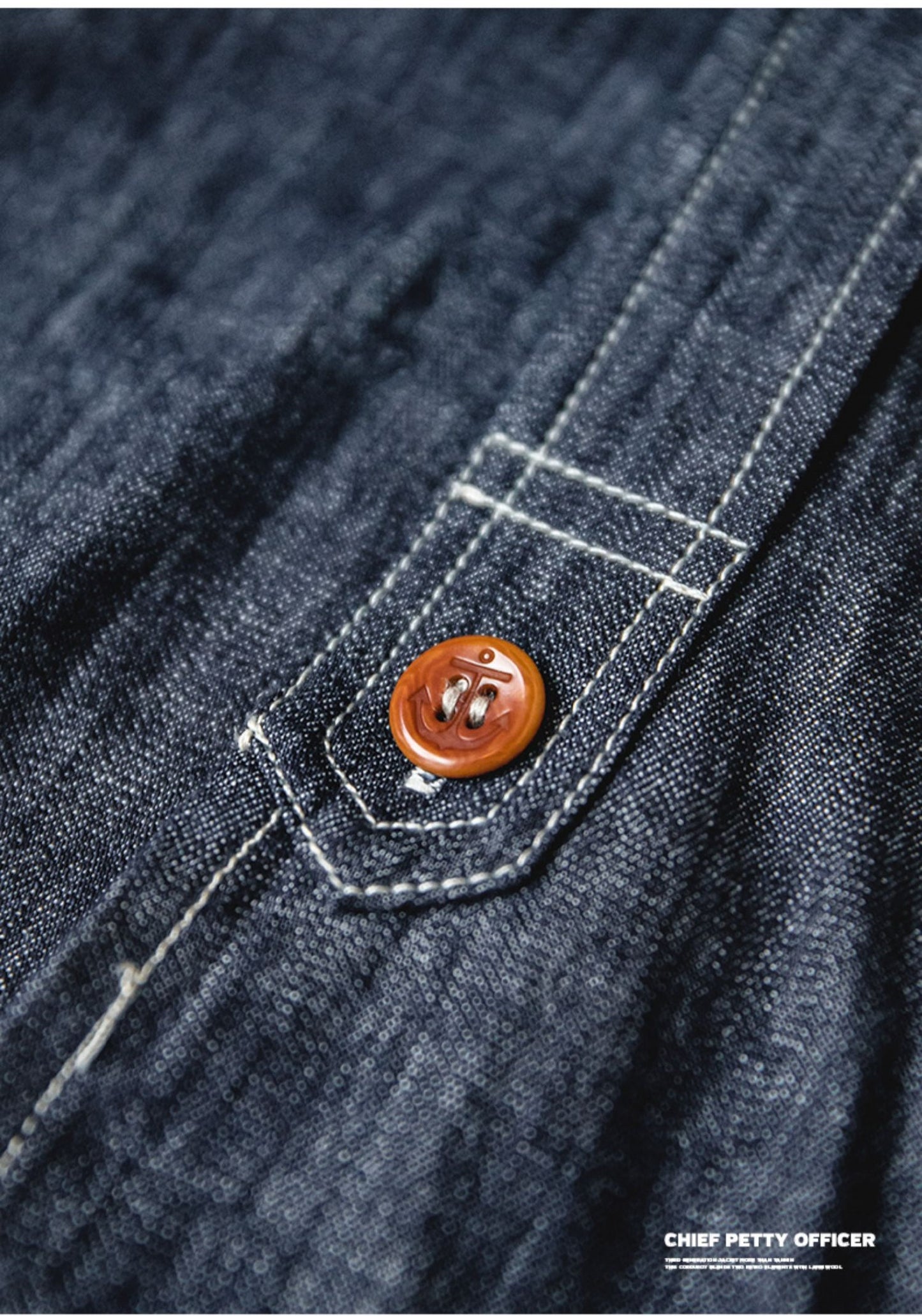 ★生地感最高★ポケットのステッチワークがポイントに★ヴィンテージ復刻デニムダンガリーシャツ★S~2XL