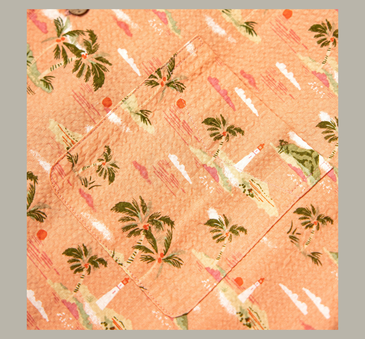 3色展開△コットンシアサッカー地 半袖 アロハシャツ▽S~3XL