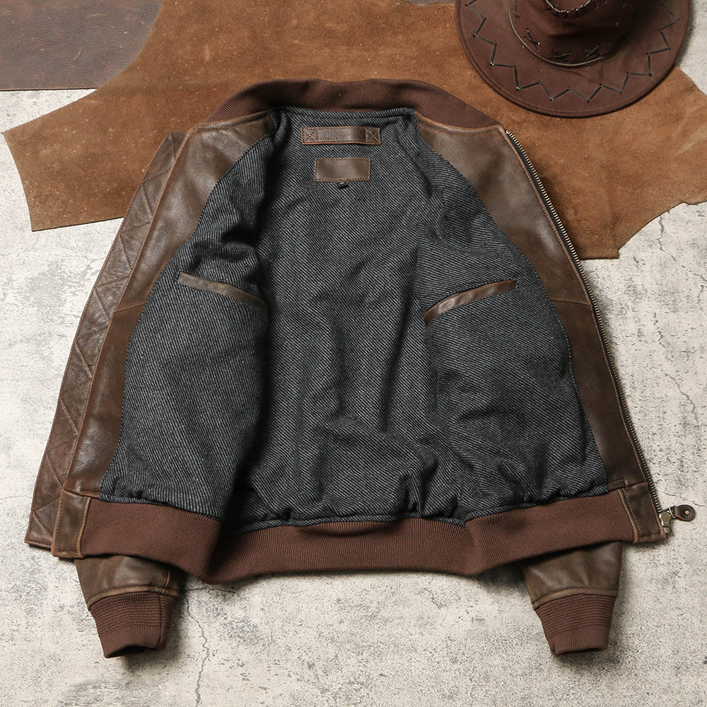 ◇カウレザー MA-1 フライトジャケット◇M~5XL