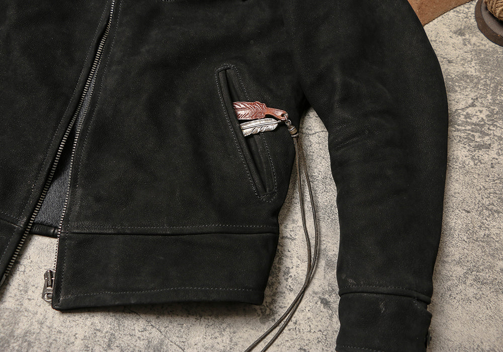 1930’s ヴィンテージ復刻型 ヌバックカウレザー シングルライダース ジャケット M~5XL