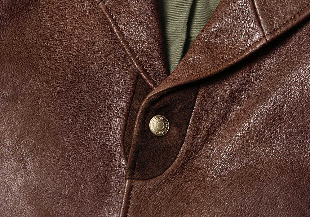 ★VINTAGE復刻デザイン ゴートレザーショールカラー コサックジャケット★XS~3XL