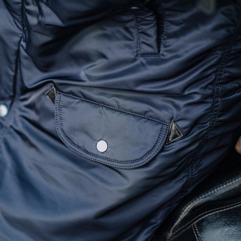 たっぷりファーに中綿で防寒性抜群★ヴィンテージ復刻 N-3Bフライトジャケット★M~3XL NAVY