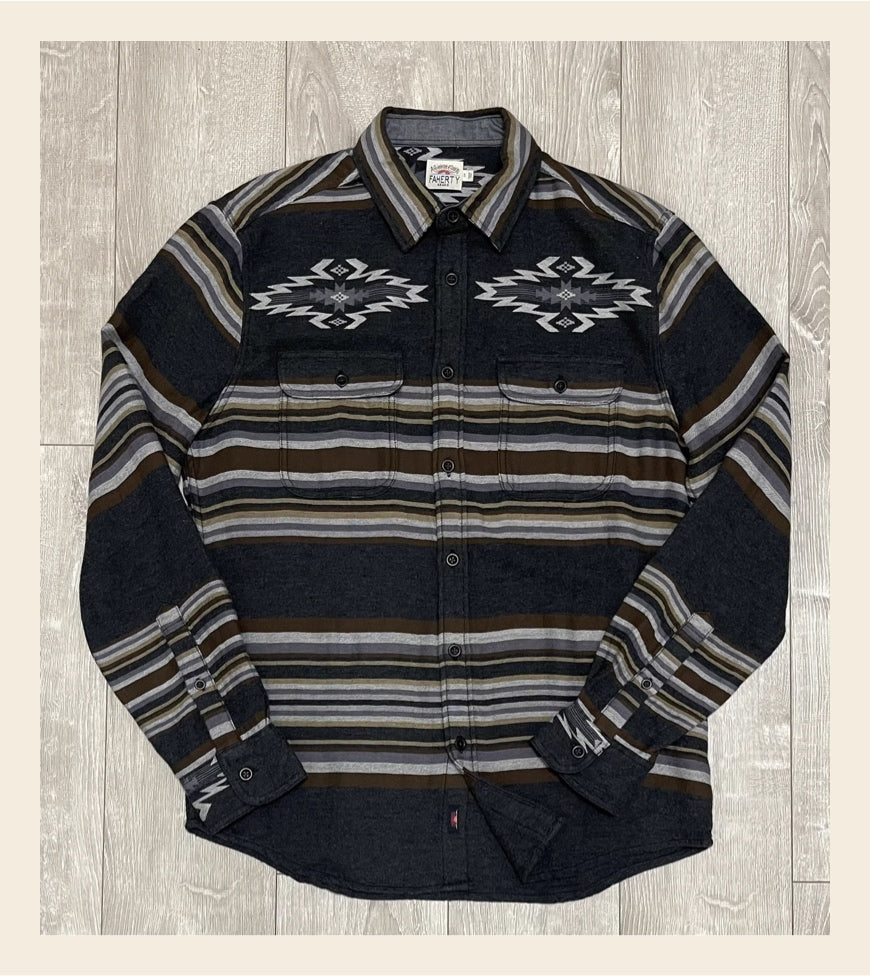 △ヴィンテージ復刻 コットンネル ネイティブ柄シャツ▽M~XL