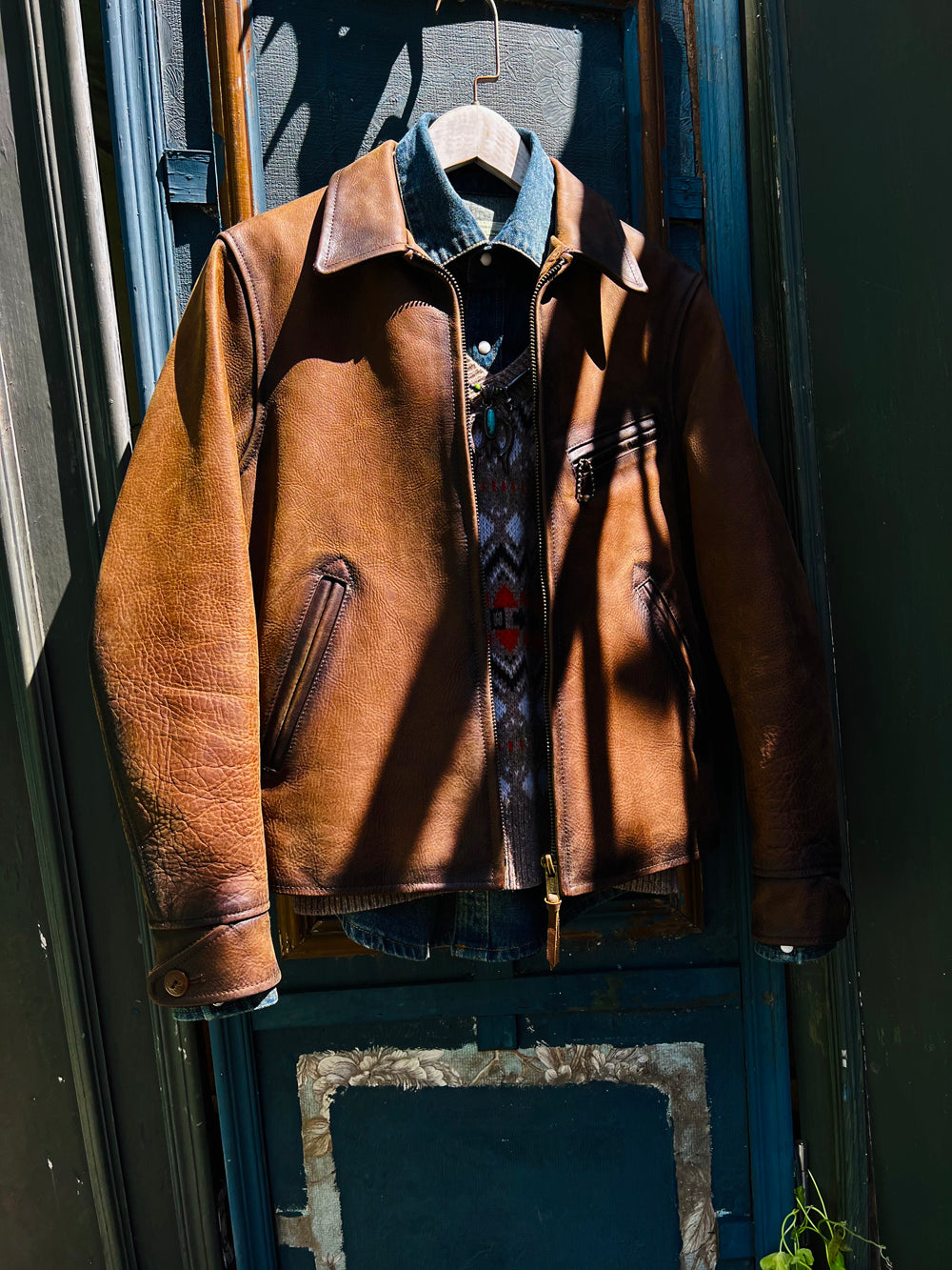 1930’s復刻型 雰囲気抜群のヴィンテージ加工 シングルライダース ジャケット S~3XL