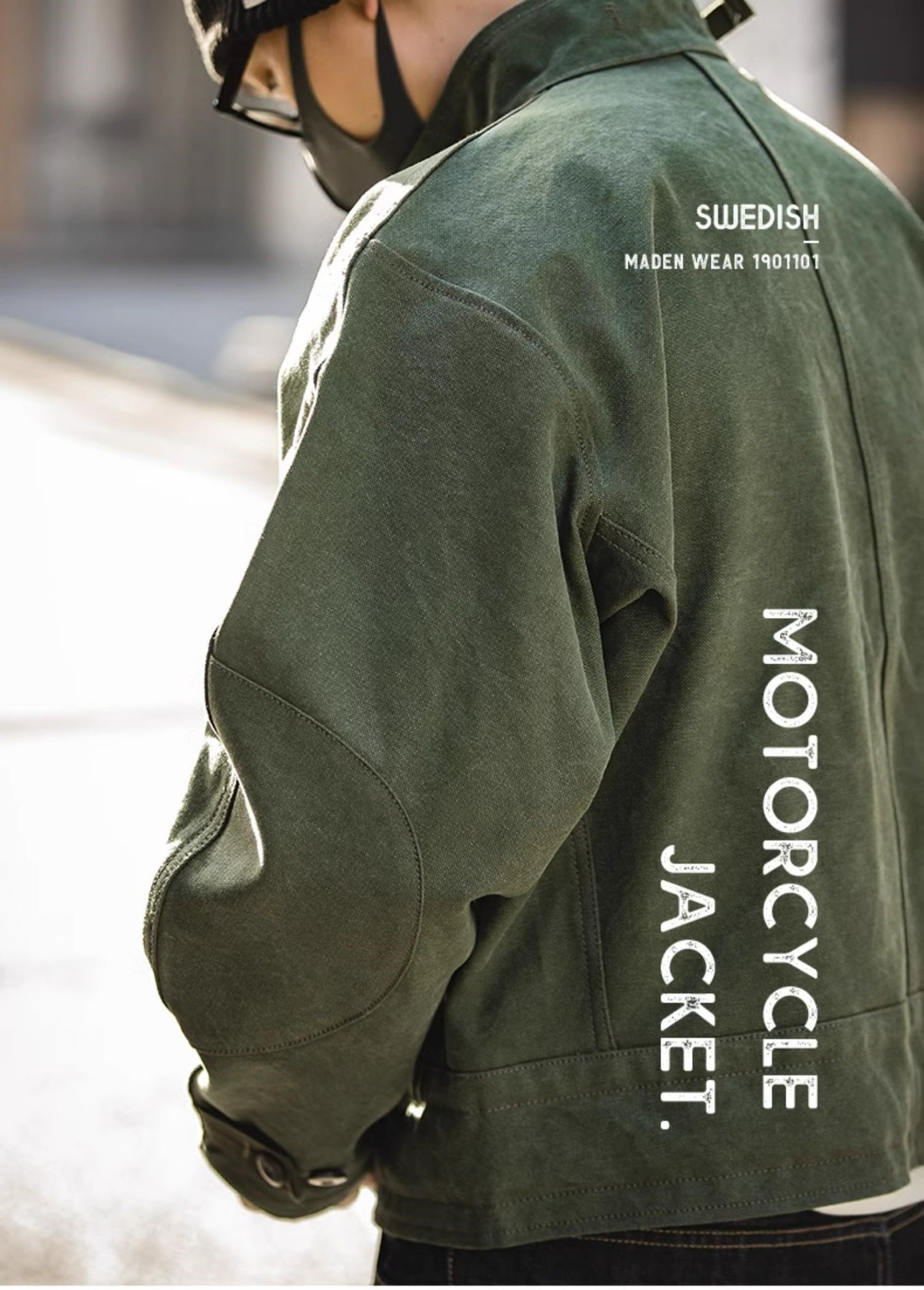 ▲スウェーデン軍 モーターサイクル ジャケット 復刻品 カーキ メンズ▼M~2XL