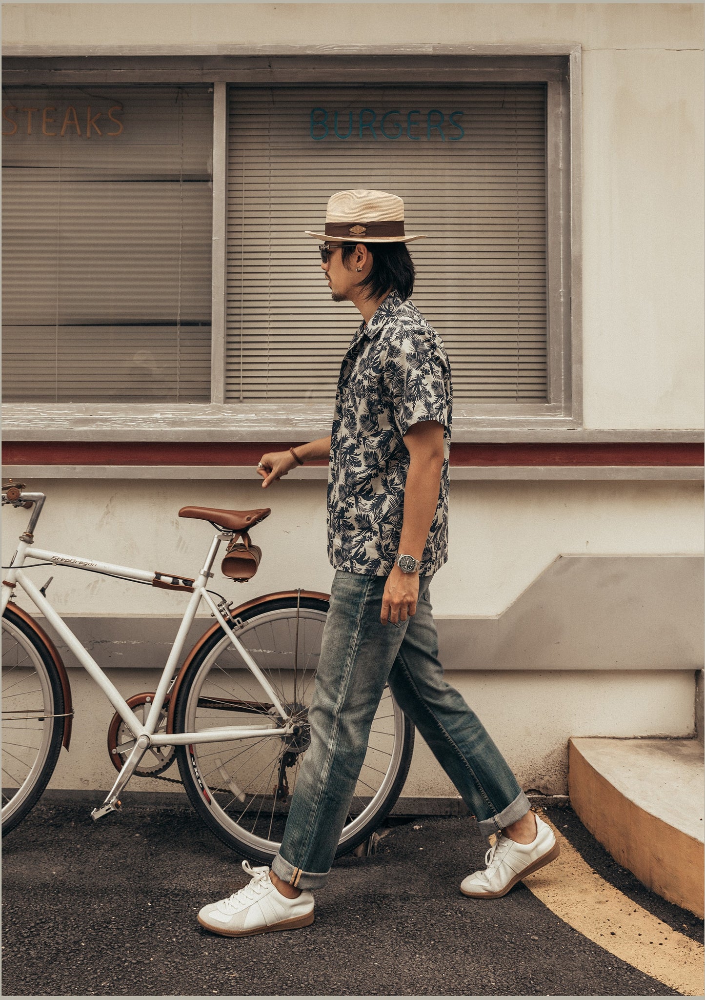△ヴィンテージ復刻 リーフ柄 半袖 アロハシャツ▽S~3XL