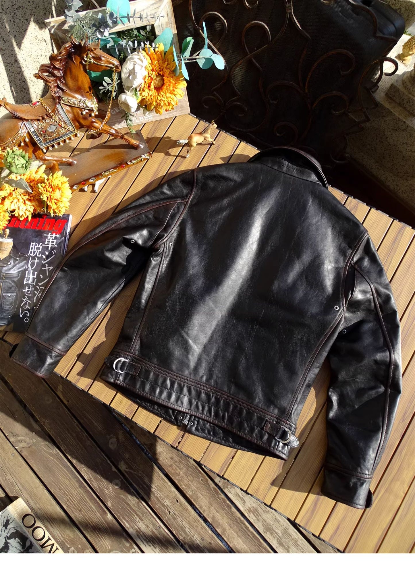 1930's VINTAGE復刻デザインホースハイドレザー スポーツジャケット S~5XL